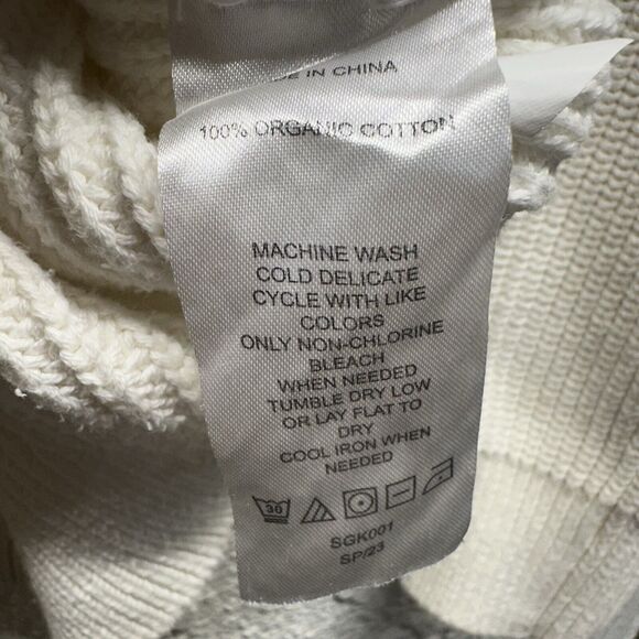 Quince 100% Organic Cotton Ivory Oversized Boyfriend Knit Cardigan Size Small - Picture 8 of 11